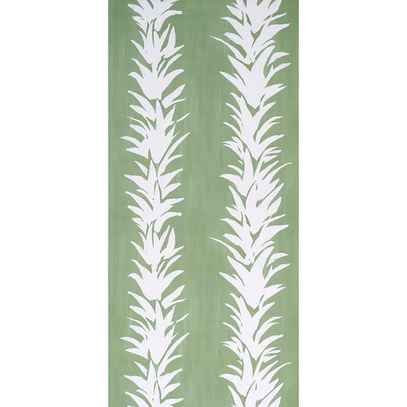 Select 5013660 White Lotus Soft Green Schumacher Wallcovering Wallpaper