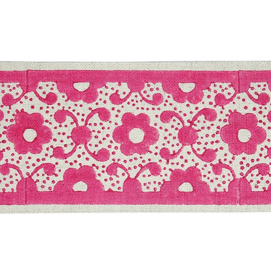 78442 Arbela Hand Blocked Tape Pink By Schumacher Fabric 1,78442 Arbela Hand Blocked Tape Pink By Schumacher Fabric 2,78442 Arbela Hand Blocked Tape Pink By Schumacher Fabric 3