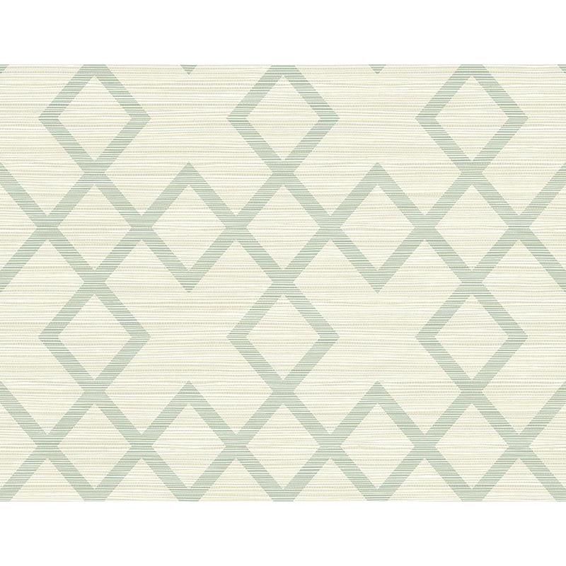 Sample 2765-BW40404 GeoTex, Vana Seafoam Woven Diamond by Kenneth James Wallpaper