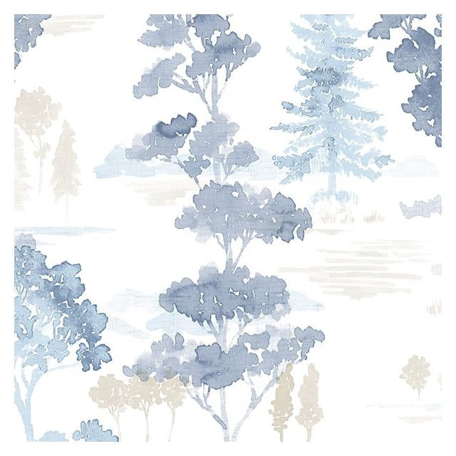 Select FW36831 Fresh Watercolors Beige Forest Wallpaper in Beige & Blues  by Norwall Wallpaper