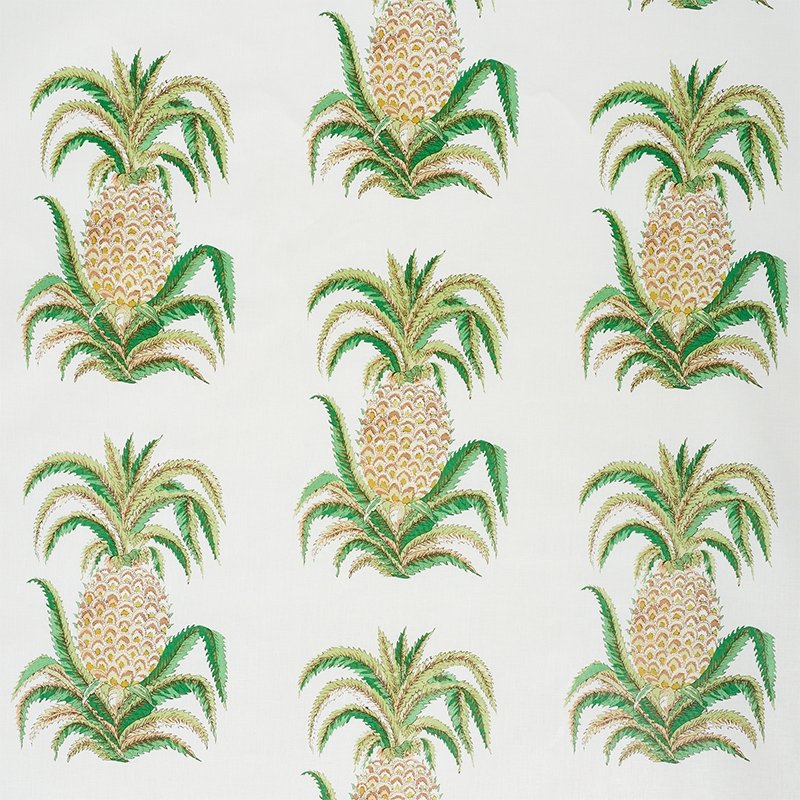 Purchase sample of 178800 Pineapples Chintz, Ivory by Schumacher Fabric