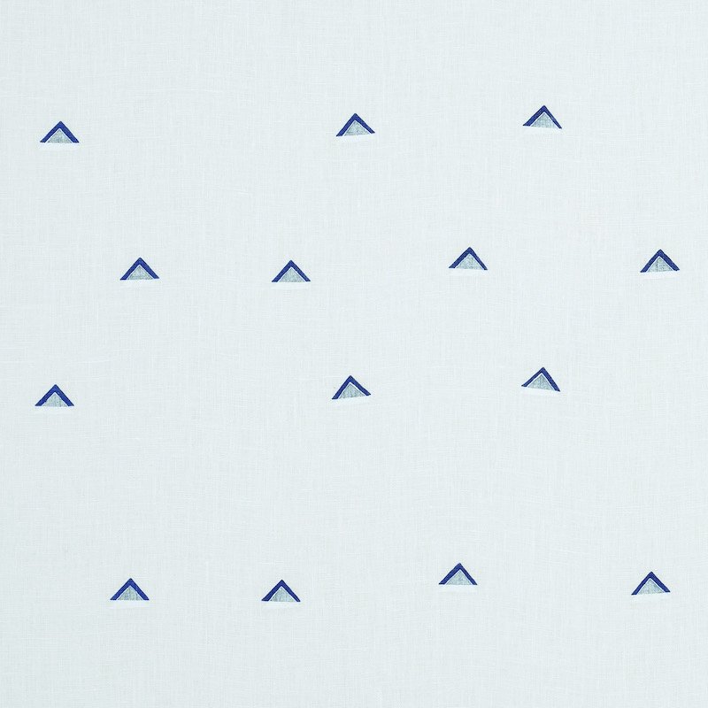 Purchase sample of 74021 Overlapping Triangles, Navy and White by Schumacher Fabric