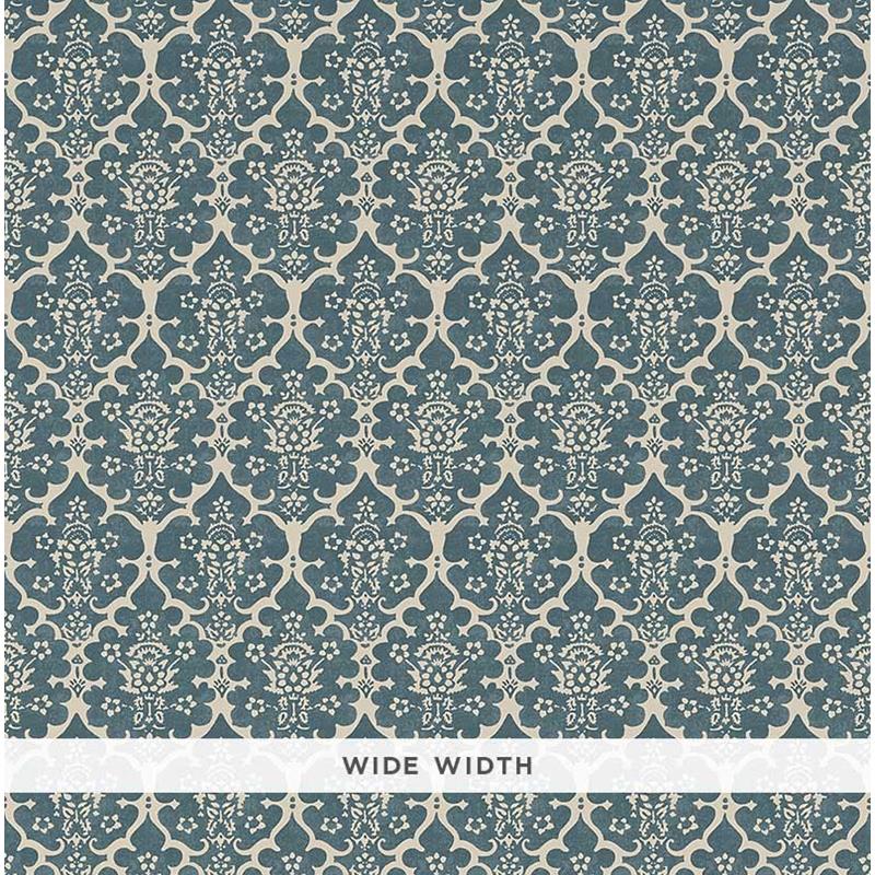 Search 5008035 Burley Peacock Blue Schumacher Wallpaper
