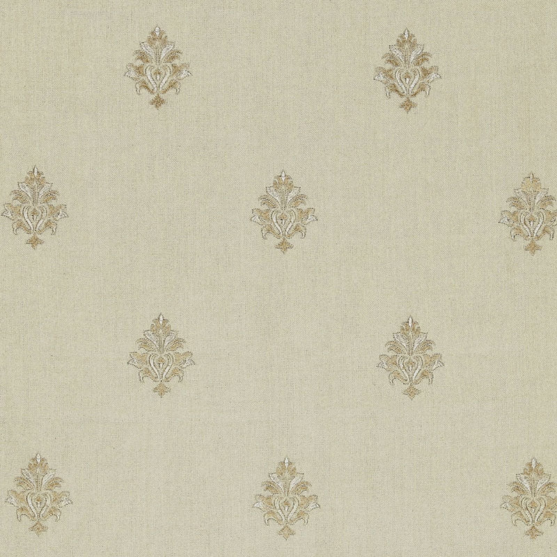 Purchase sample of 64723 Lorenzo Embroidery, Natural by Schumacher Fabric