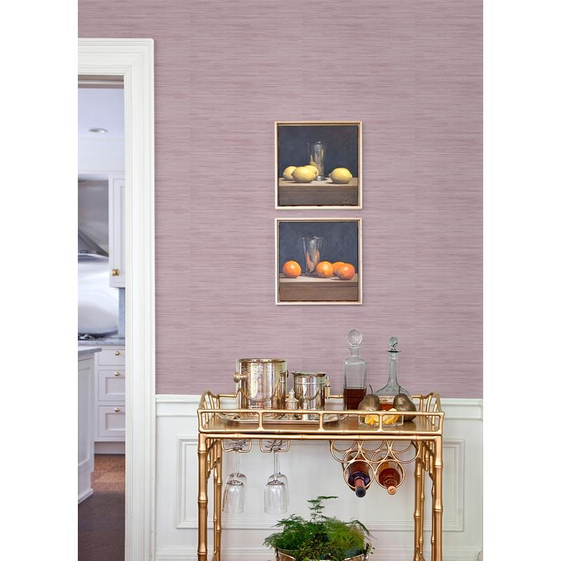 SSS4571 Society Social Lilac Classic Faux Grasscloth Peel &amp; Stick Wallpaper by NuWallpaper2