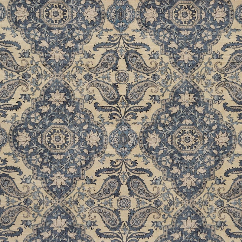 Sample 8415 Vincent Denim, Blue Medallion Multipurpose Magnolia Fabric