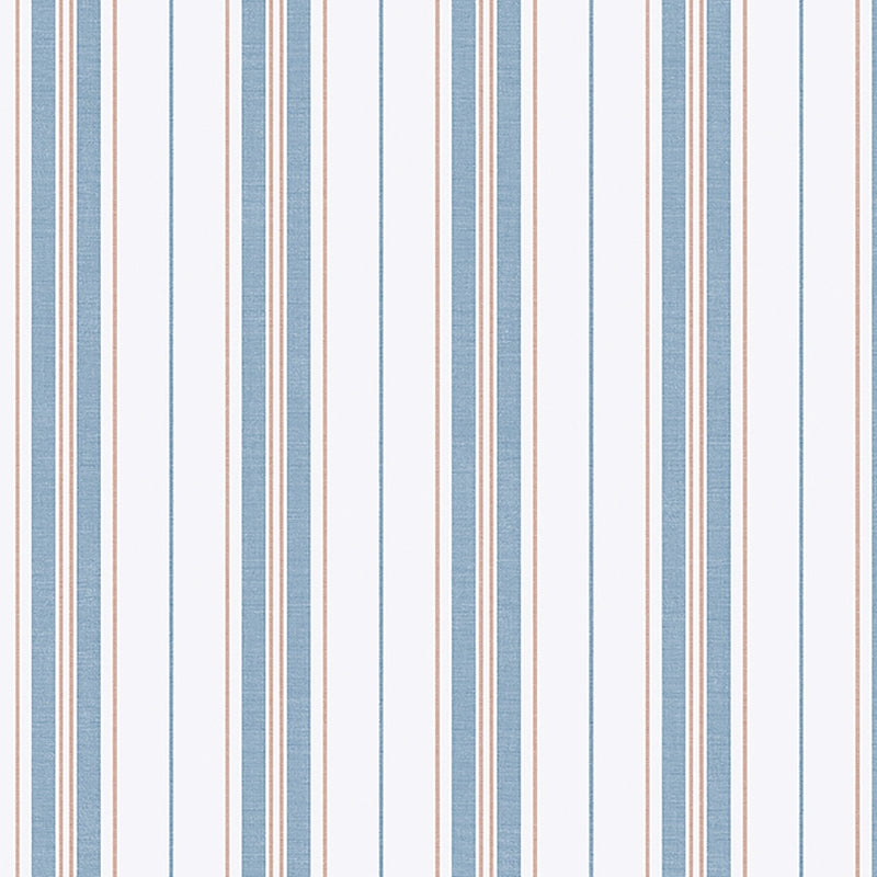 Sample 8874 HamnskÃ¤r Stripe, Blue And Red By Borastapeter Wallpaper