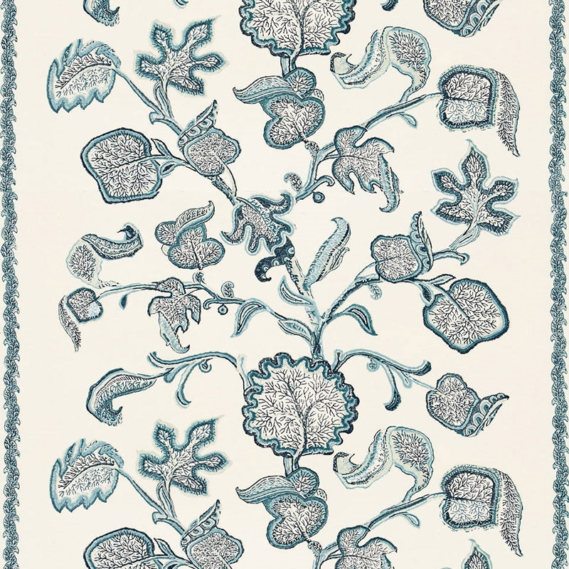 Purchase sample of 173610 Palampore Block Print, Sapphire by Schumacher Fabric