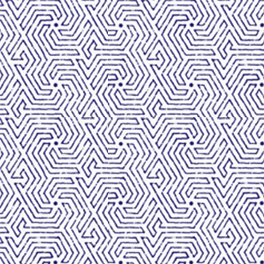 Acquire 2510-15WP Maze  Navy by Quadrille Wallpaper