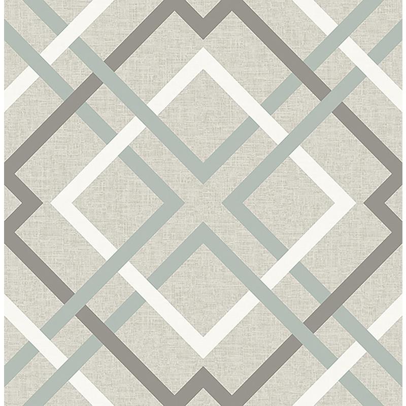 Sample 2901-22649 Perennial,  Saltire Emile Taupe Lattice Wallpaper by A Street Prints