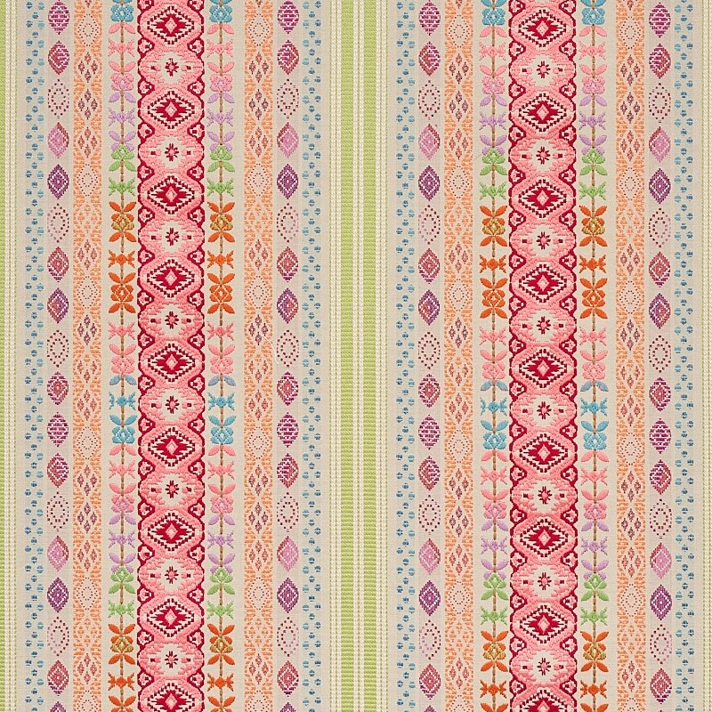 Buy 79682 Cosima Embroidery Pink Multi by Schumacher Fabric