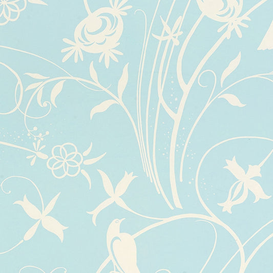 Search 5007621 Sky Meadow Light Blue Schumacher Wallpaper