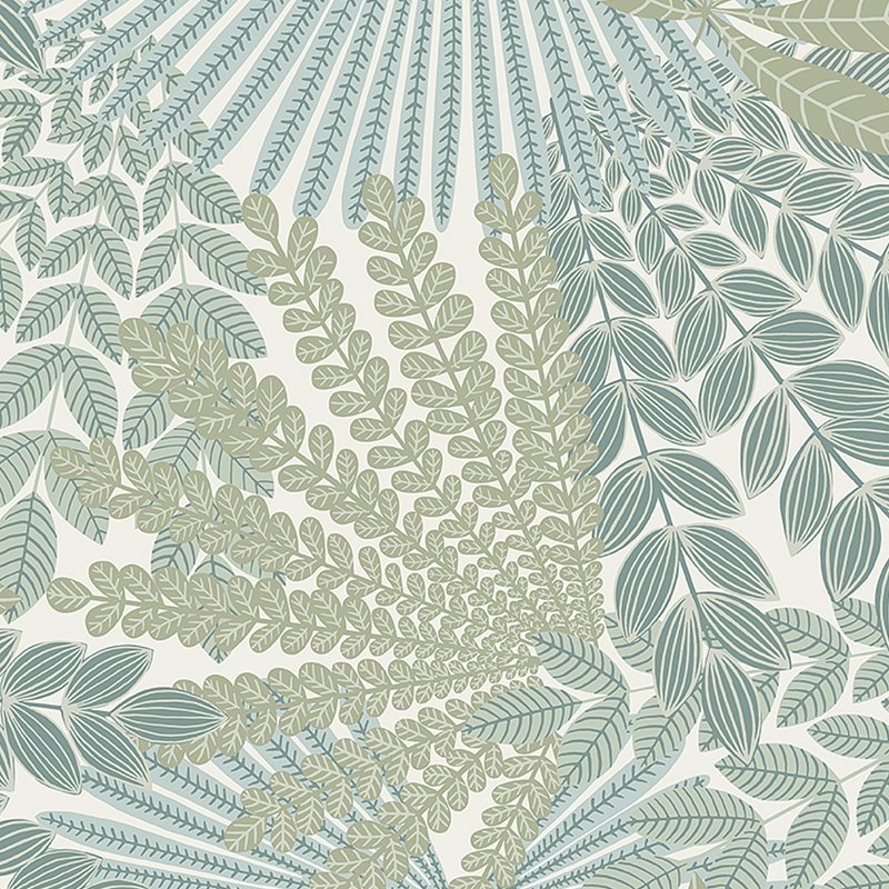 Select 2262 Velvet Leaves Ivory And Sage by Borastapeter Wallpaper