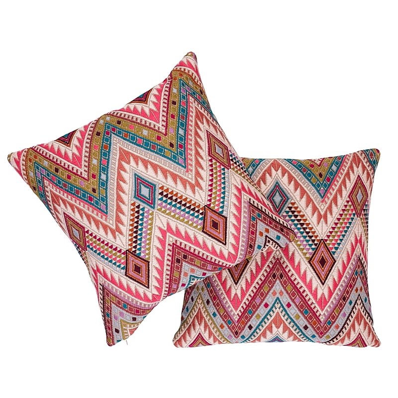 So7946105 Vedado Ikat 20&quot; Pillow Pink By Schumacher Furniture and Accessories 1,So7946105 Vedado Ikat 20&quot; Pillow Pink By Schumacher Furniture and Accessories 2