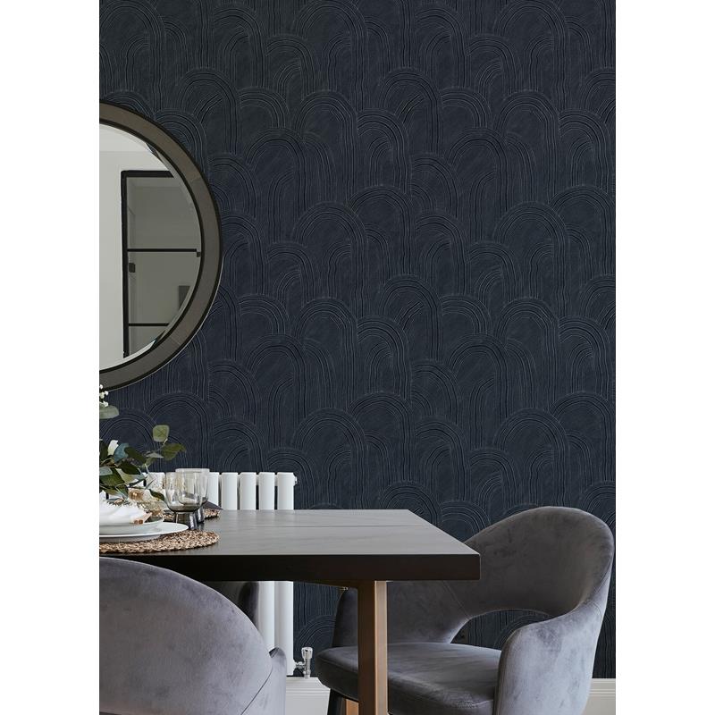 Order AST4685 Sarah + Ruby Cabo Indigo Rippled Arches Wallpaper by A-Street Prints Wallpaper