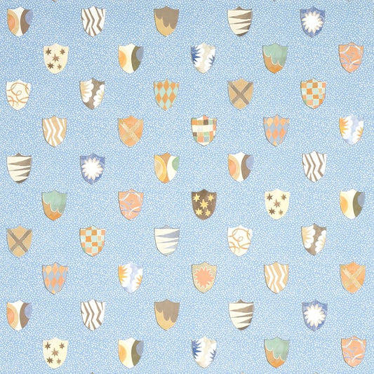 Search 5013491 Heraldic Oxford Blue Schumacher Wallcovering Wallpaper