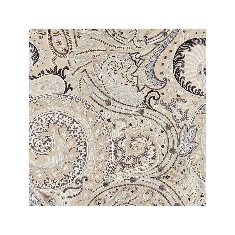 Purchase 27124-003 Malabar Paisley Embroidery Flax by Scalamandre Fabric