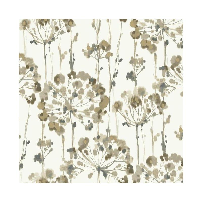 Sample CN2103 Modern Artisan, Flourish color White, Floral by Candice Olson Wallpaper
