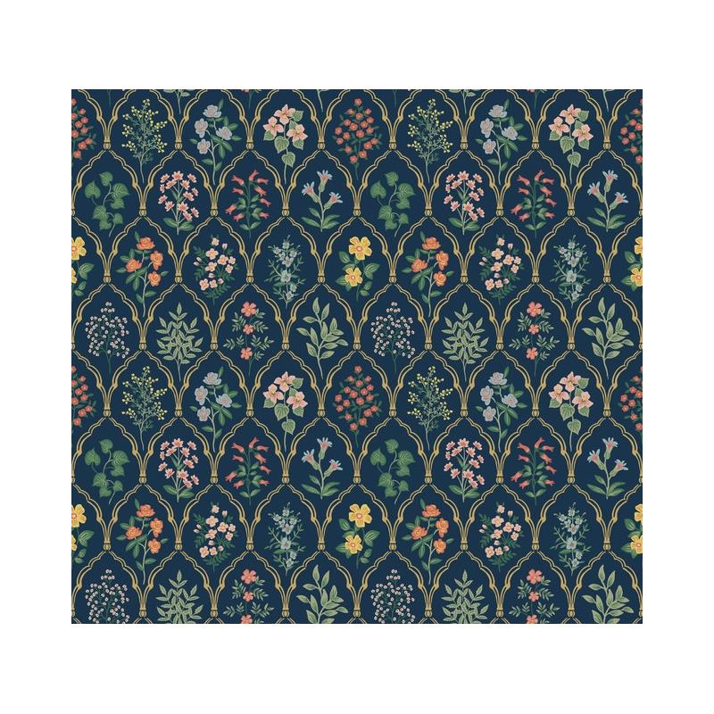 Sample RI5129 Rifle Paper Co. Hawthorne Navy York Wallpaper