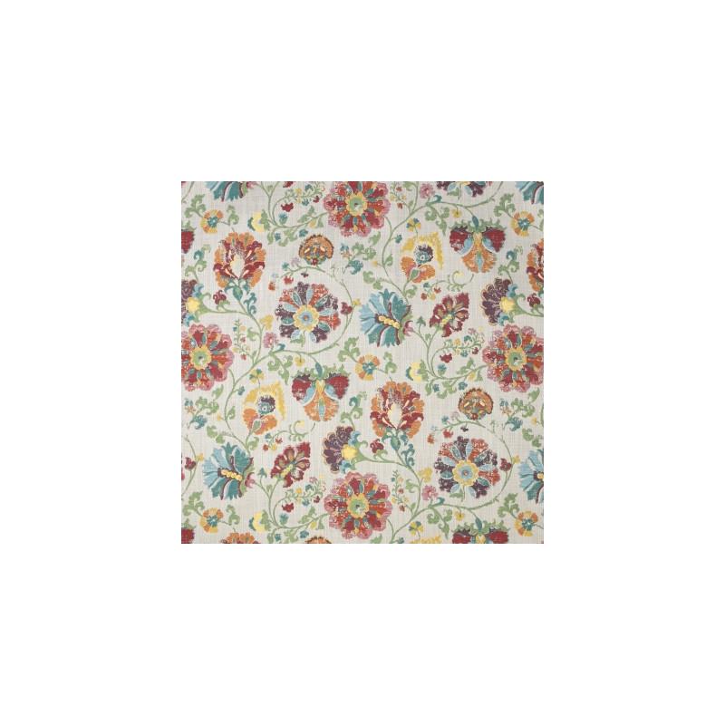 View F3289 Paprika Teal Floral Greenhouse Fabric