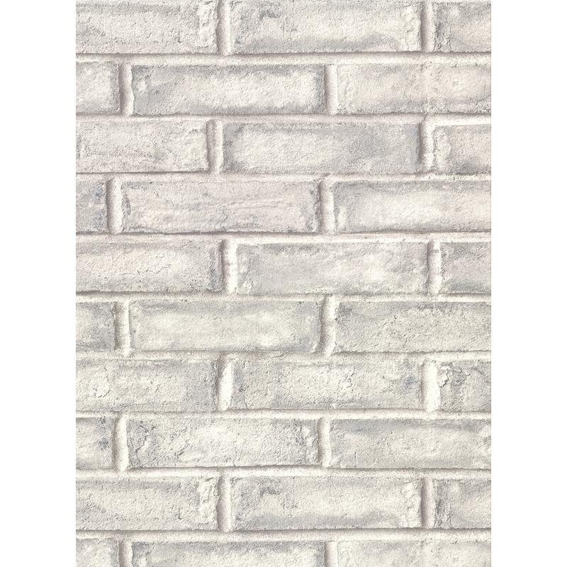 Sample 2921-50108 Warner Textures IX 2754 Main Street, Appleton Grey Faux Weathered Brick Wallpaper by Warn