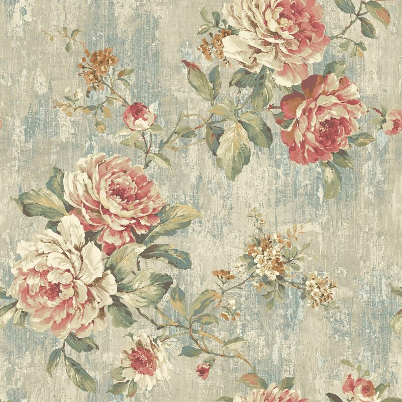 View VF30602 Manor House Floral Trail  by Wallquest Wallpaper