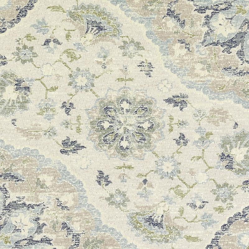 Du16077-50 | Natural/Blue - Duralee Fabric