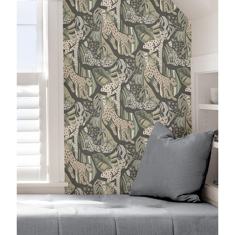 PLS4220 Pip &amp; Lo Cream Grey Cat Nap Peel &amp; Stick Wallpaper by NuWallpaper5