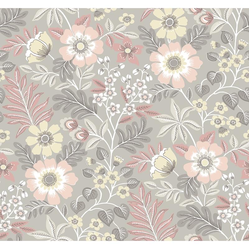 Sample 2970-87536 Revival, Voysey Pink Floral Wallpaper by A-Street Prints Wallpaper