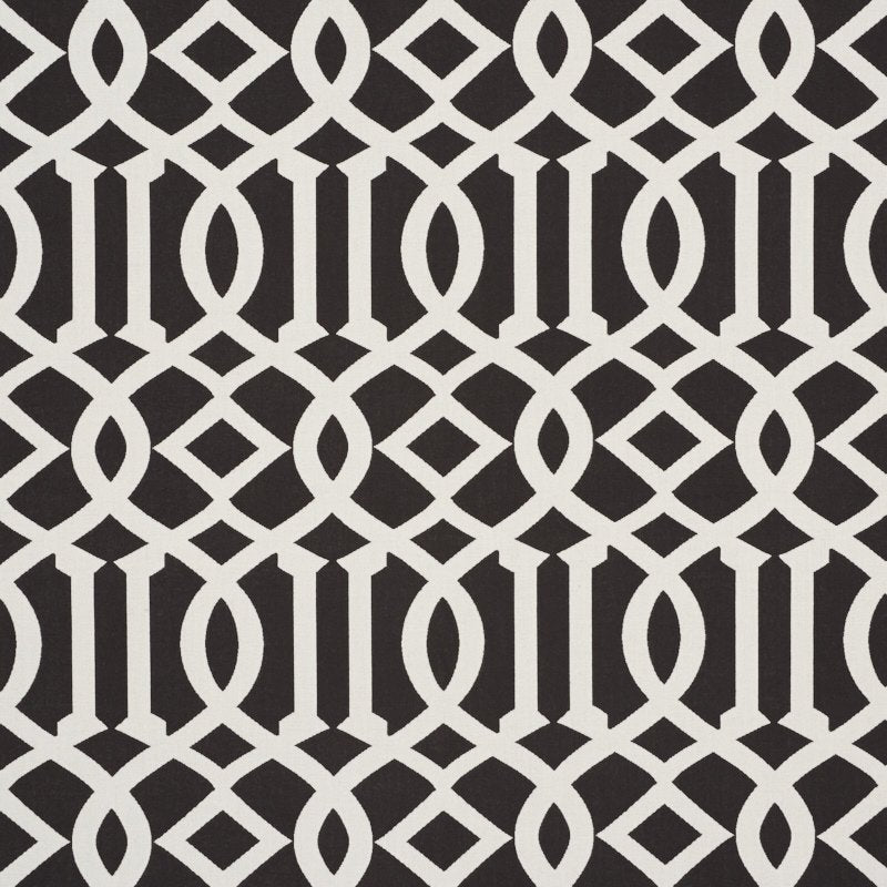 Purchase sample of 73162 Imperial Trellis Indoor/Outdoor, Black by Schumacher Fabric