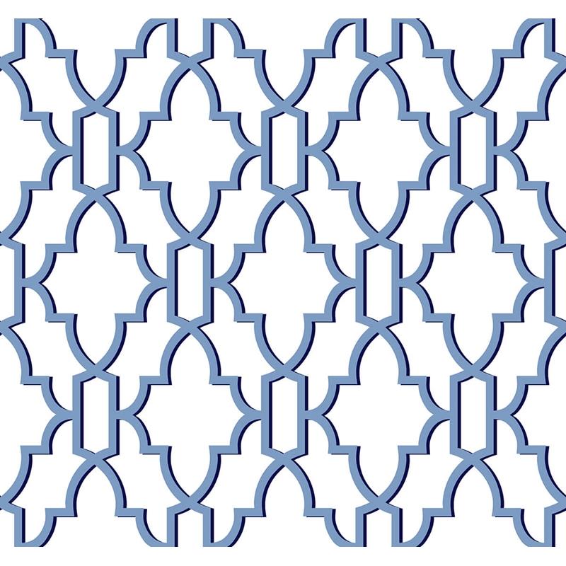 Sample LN21102 Luxe Haven, Coastal Lattice Riviera Blue Lillian August