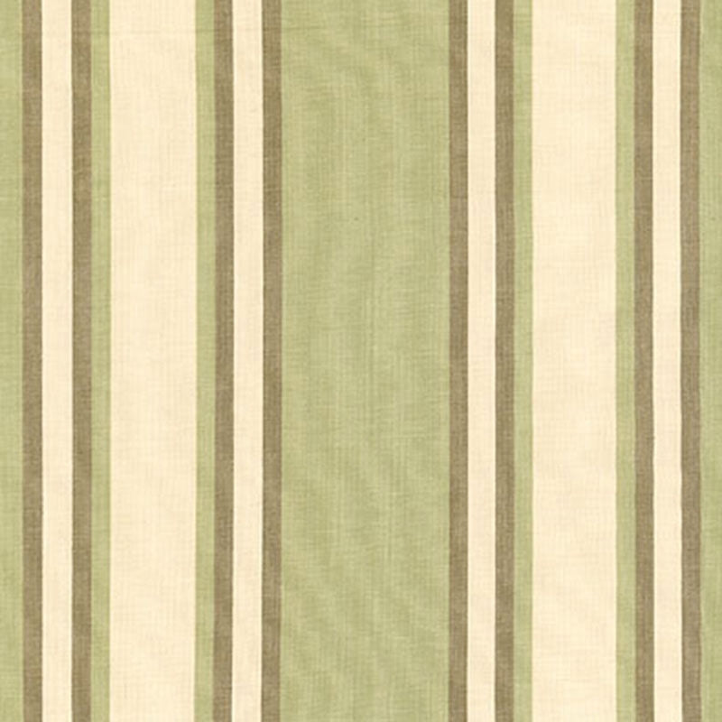 Purchase sample of 62983 Seneca Cotton Stripe, Green Tea/Mocha by Schumacher Fabric