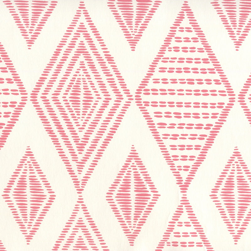Sample AP850-01 Safari Embroidery, Melon on Almost White by Quadrille Wallpaper