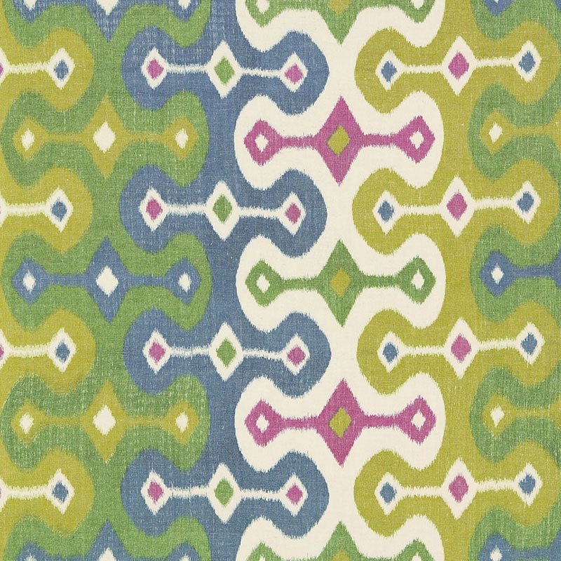 Purchase sample of 174834 Darya Ikat, Jewel by Schumacher Fabric