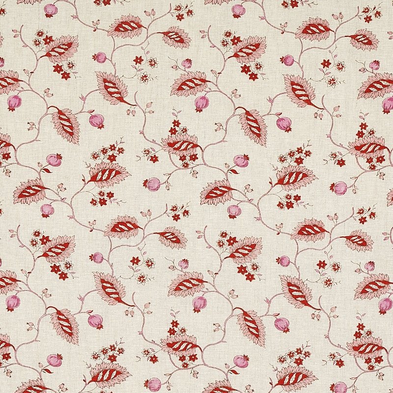 Select 179450 Maryam Vine Pink and Red by Schumacher Fabric
