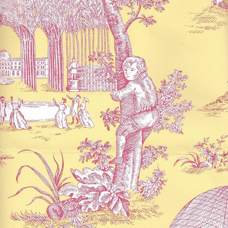 Sample 2232-207 Ballon De Gonesse Toile, Fuschia Citron by Quadrille Wallpaper