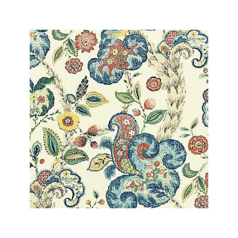 Acquire 16603-004 Cumbria Hand Block Print Multi On Cream by Scalamandre Fabric