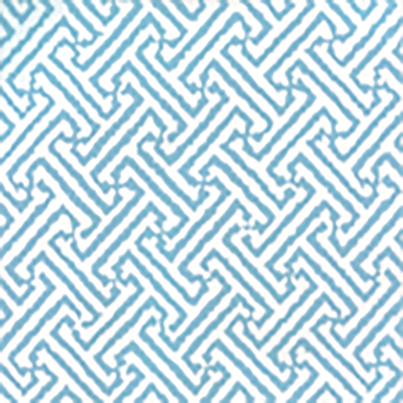 Sample 3080-25WP Java Java, Aqua on White by Quadrille Wallpaper