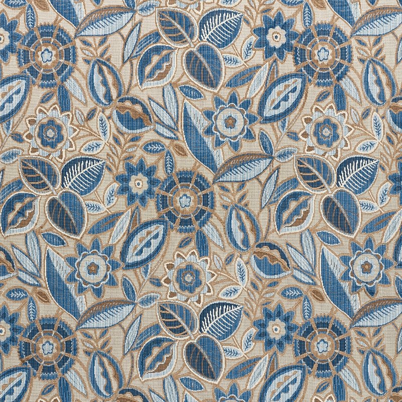 Purchase sample of 77761 Garland Velvet, Blue by Schumacher Fabric
