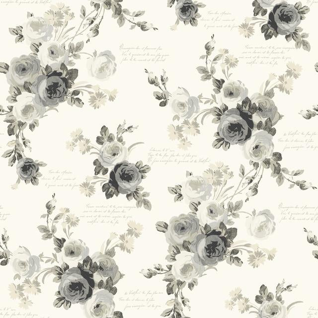 Select PSW1007RL Magnolia Home Vol. II Floral Grey Peel and Stick Wallpaper