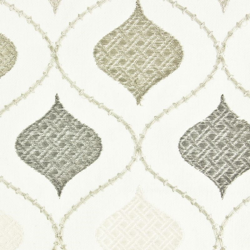 Sample OGEE-2 Ogee, Grey Orange Rust Stout Fabric