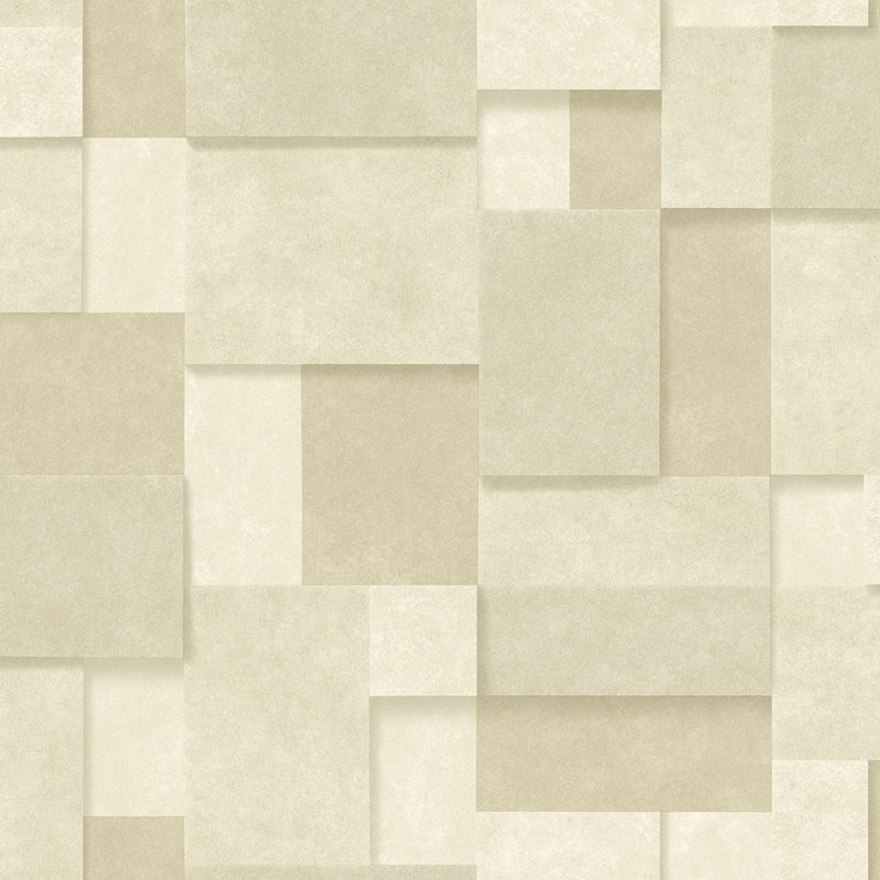 Sample 2922-25355 Trilogy, Duchamp Wheat Metallic Squares by A-Street Prints Wallpaper