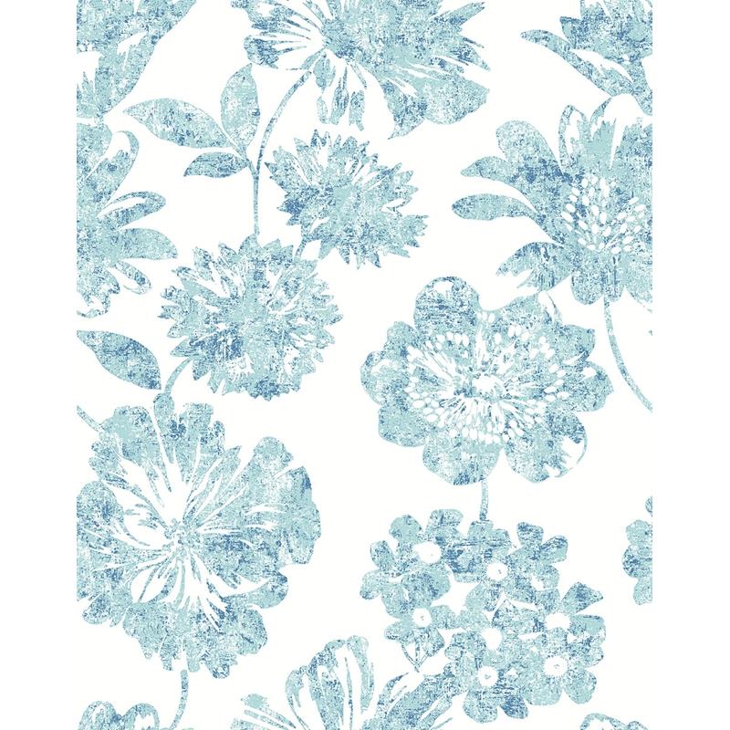 Sample 2901-25415 Perennial,  Folia Blue Floral Wallpaper by A Street Prints