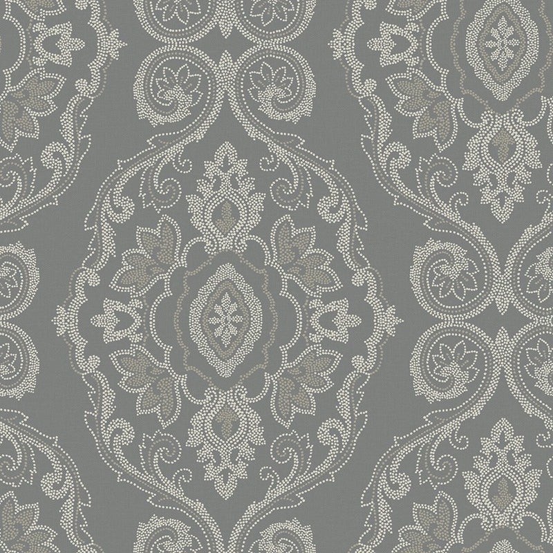 Save MB30300 Beach House Nautical Damask Black Sands Damask by Seabrook Wallpaper
