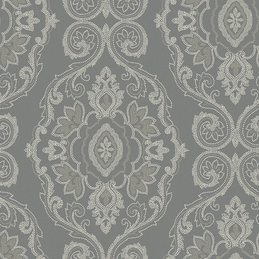 Save MB30300 Beach House Nautical Damask Black Sands Damask by Seabrook Wallpaper