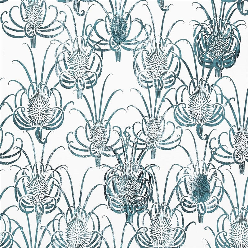 Looking PCL7027/05 Les Centaurees Bleu Paon by Designer Guild Wallpaper