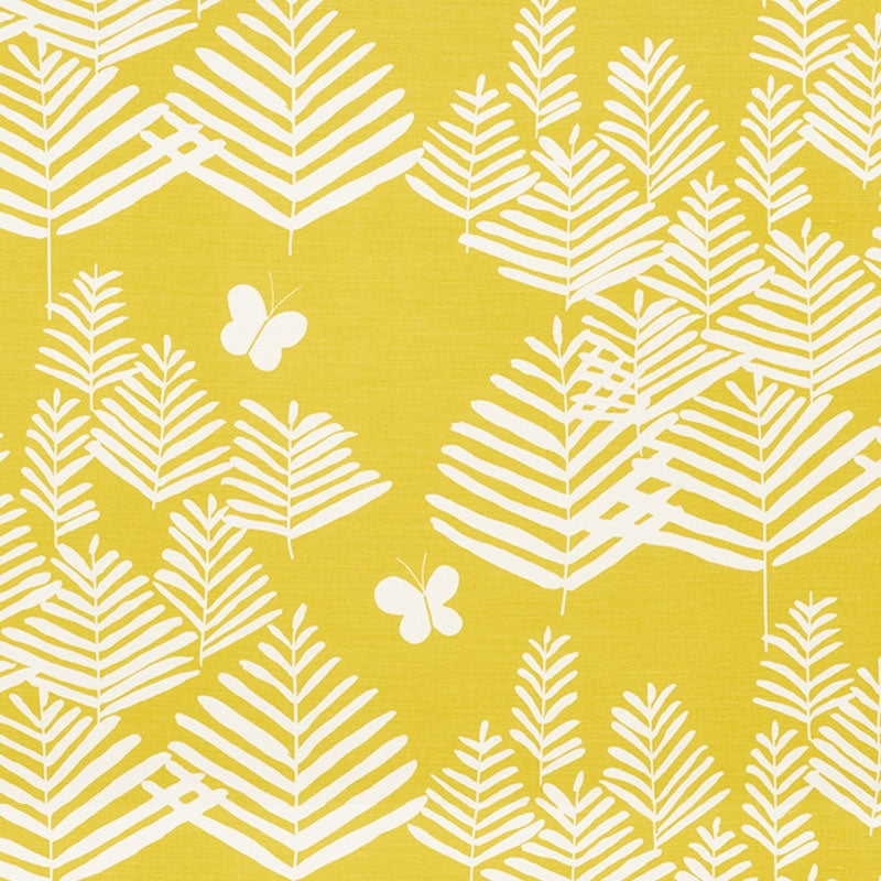 Looking 178231 Fern Silhouette Yellow by Schumacher Fabric