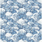 Save 2904-25691 Fresh Start Kitchen & Bath Surfside Blue Shells Wallpaper Blue Brewster