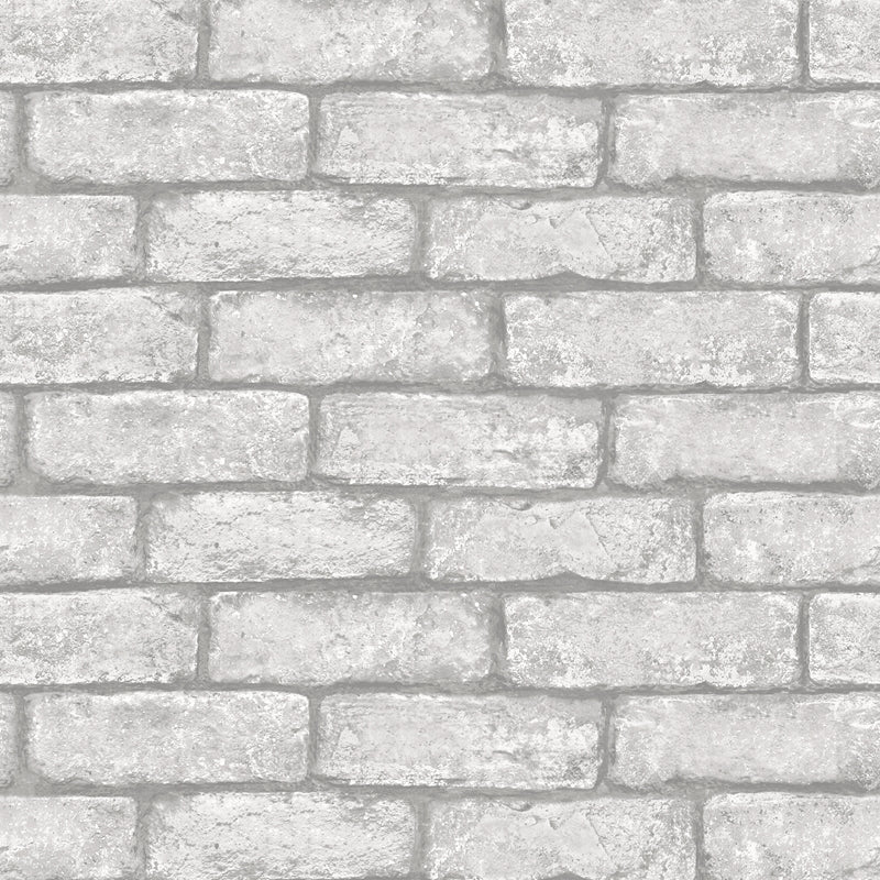 Sample NH3060 Cambridge Brick Grey, Brick Peel and Stick Wallpaper