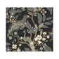 Sample RI5170 Rifle Paper Co. Peacock Black York Wallpaper